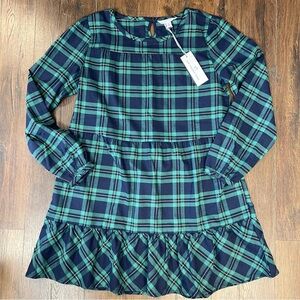 Southern Tide Nadia Navy/Green Flannel Intercostal Dress SZ MED